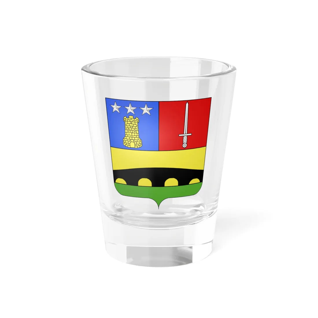Blason Claude Dallemagne 1754-1813 (France) (Coat of Arms) Shot Glass 1.5oz 1.5oz - Go Mug Yourself