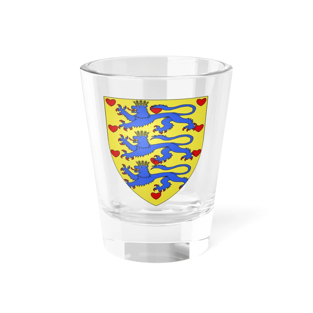 Blason Danemark moderne (Denmark) (Coat of Arms) Shot Glass 1.5oz 1.5oz - Go Mug Yourself