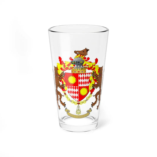Blason dAnnibal Grimaldi de Beuil (Monaco) (Coat of Arms) Pint Glass 16oz 16oz - Go Mug Yourself