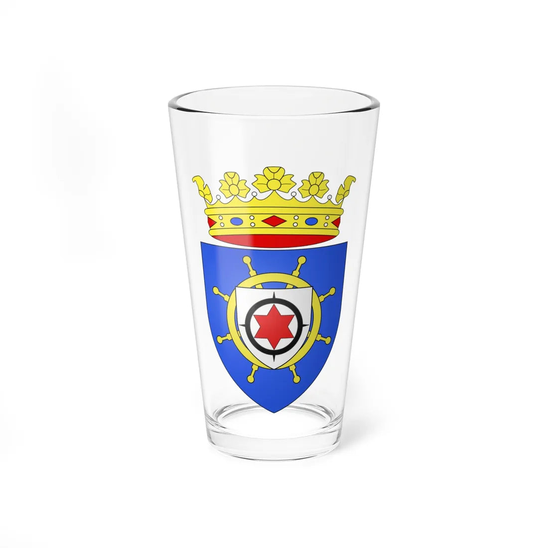 Blason de Bonaire Antilles néerlandaises (Netherlands) (Coat of Arms) Pint Glass 16oz - Go Mug Yourself