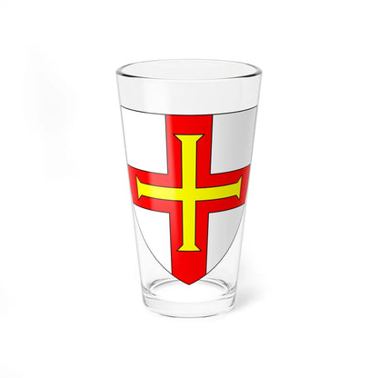 Blason de Guernesey croix (United Kingdom) (Coat of Arms) Pint Glass 16oz 16oz - Go Mug Yourself