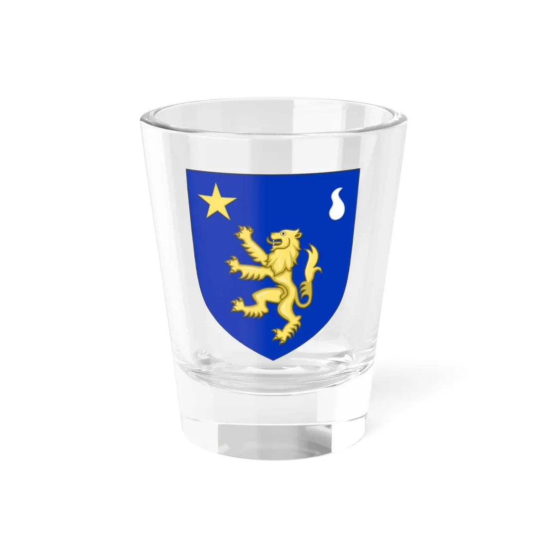 Blason de la famille Aubourg de Boury (France) (Coat of Arms) Shot Glass 1.5oz 1.5oz - Go Mug Yourself