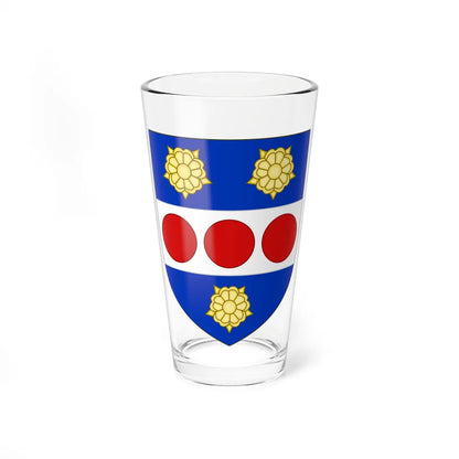 Blason de la famille Bourlon de Rouvre (France) (Coat of Arms) Pint Glass 16oz 16oz - Go Mug Yourself