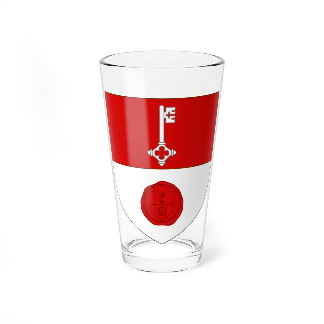 Blason de la famille Clémenceau (France) (Coat of Arms) Pint Glass 16oz 16oz - Go Mug Yourself