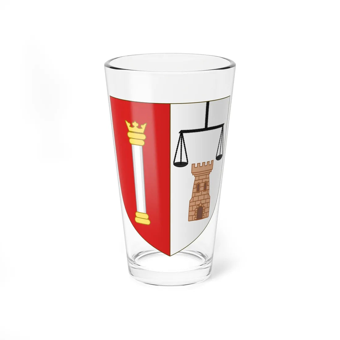 Blason de la famille Colonna dIstria (France) (Coat of Arms) Pint Glass 16oz 16oz - Go Mug Yourself