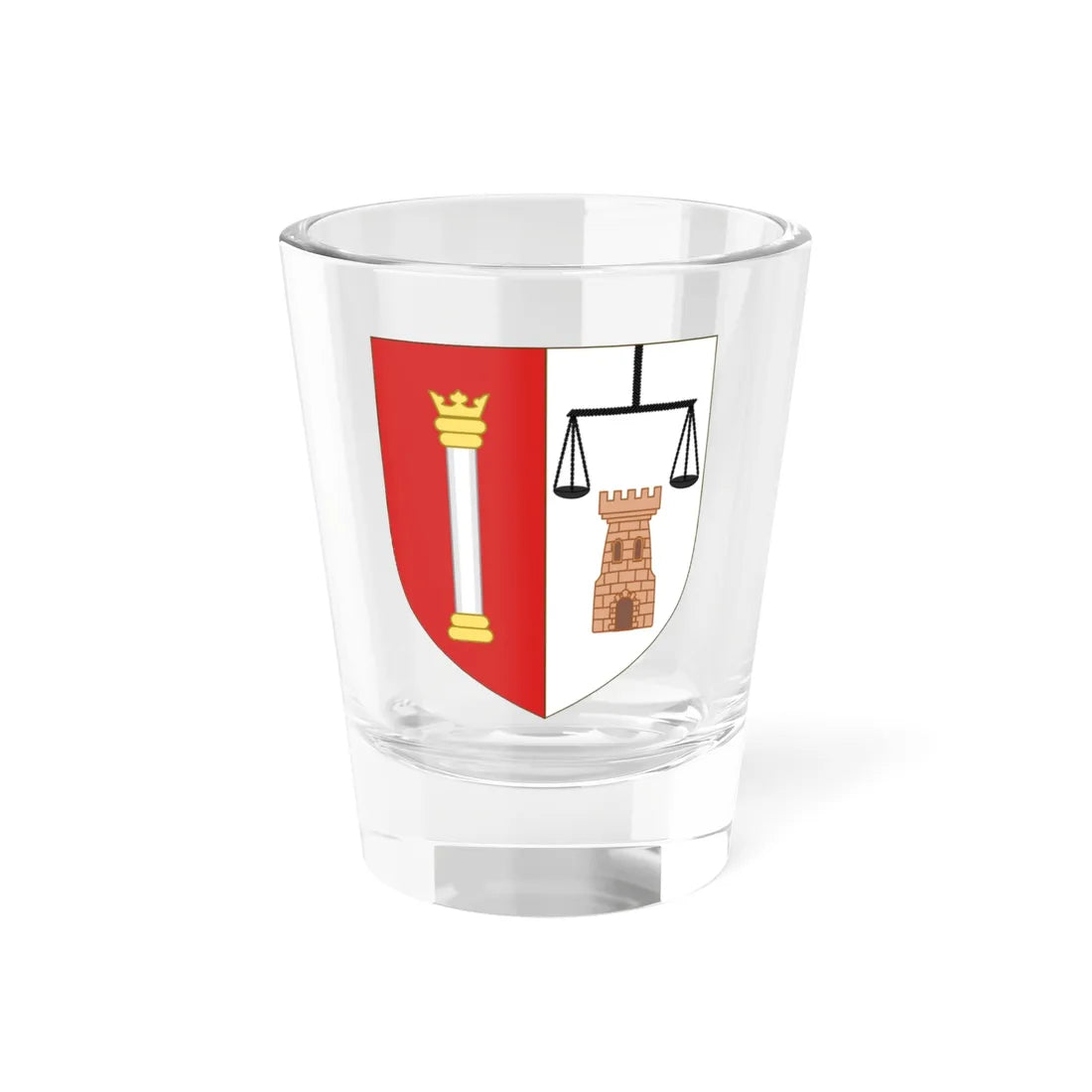 Blason de la famille Colonna dIstria (France) (Coat of Arms) Shot Glass 1.5oz 1.5oz - Go Mug Yourself