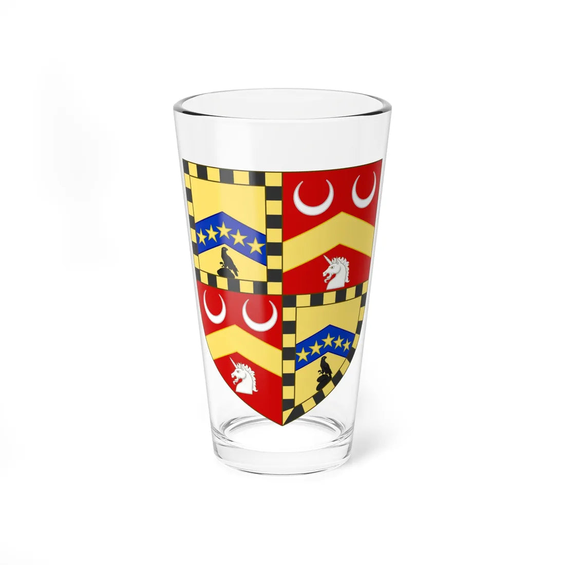 Blason de la famille dAudiffret-Pasquier (France) (Coat of Arms) Pint Glass 16oz 16oz - Go Mug Yourself