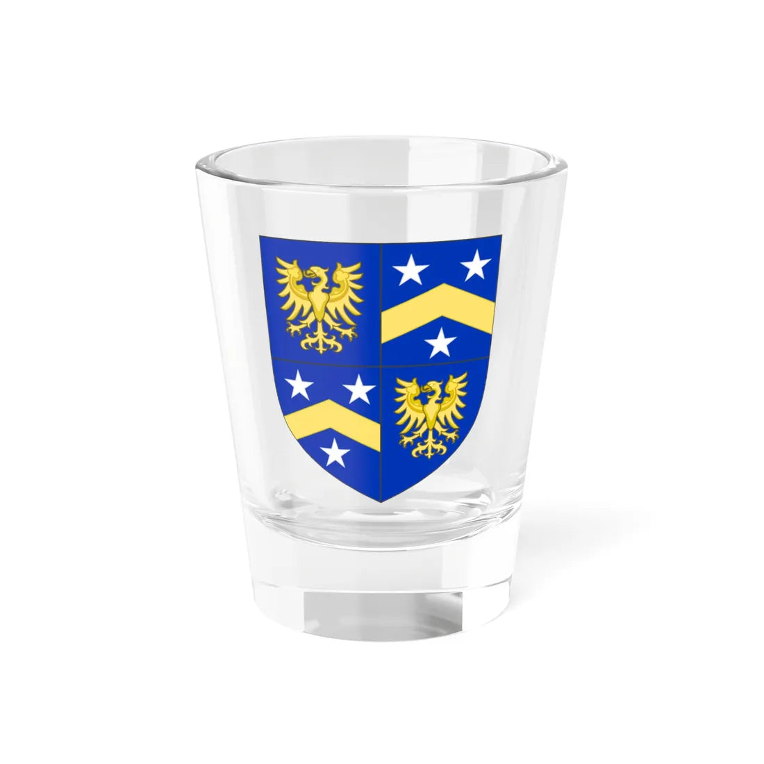 Blason de la famille de Bancalis de Maurel dAragon (France) (Coat of Arms) Shot Glass 1.5oz 1.5oz - Go Mug Yourself