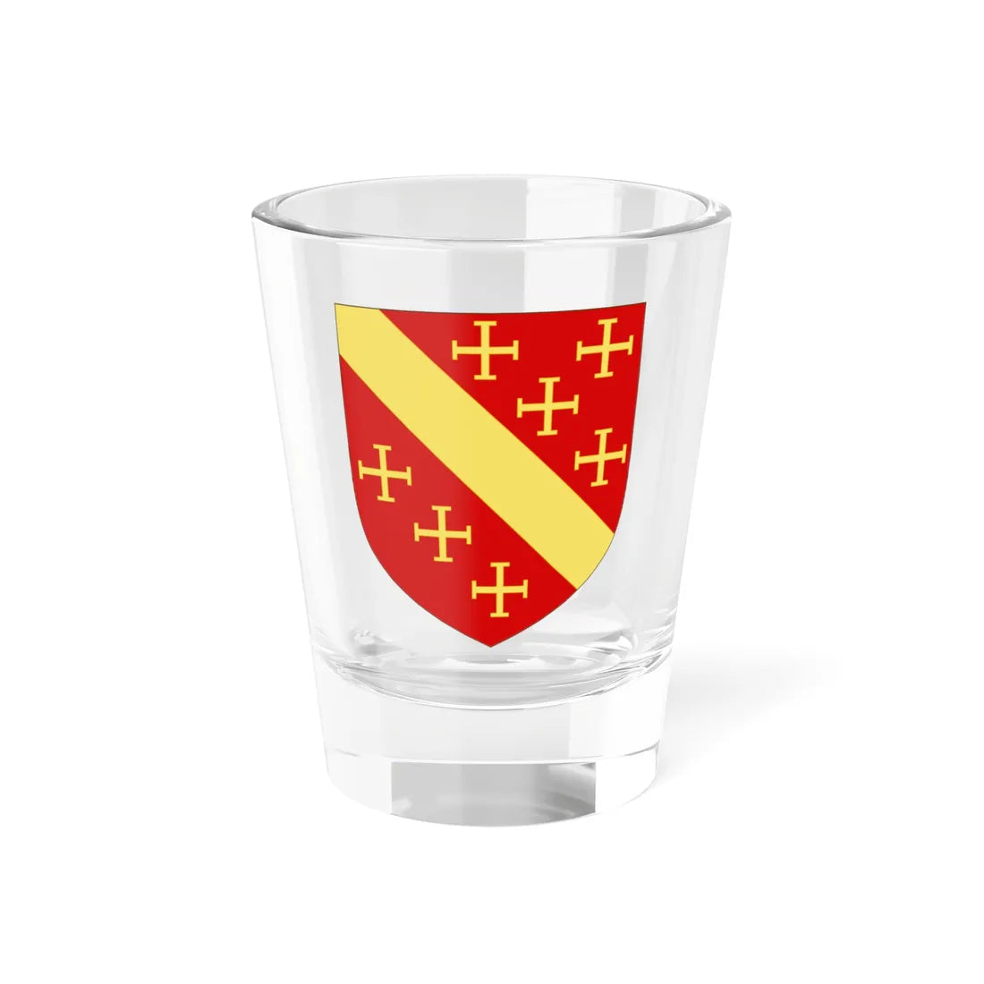 Blason de la famille de Belleval (France) (Coat of Arms) Shot Glass 1.5oz 1.5oz - Go Mug Yourself