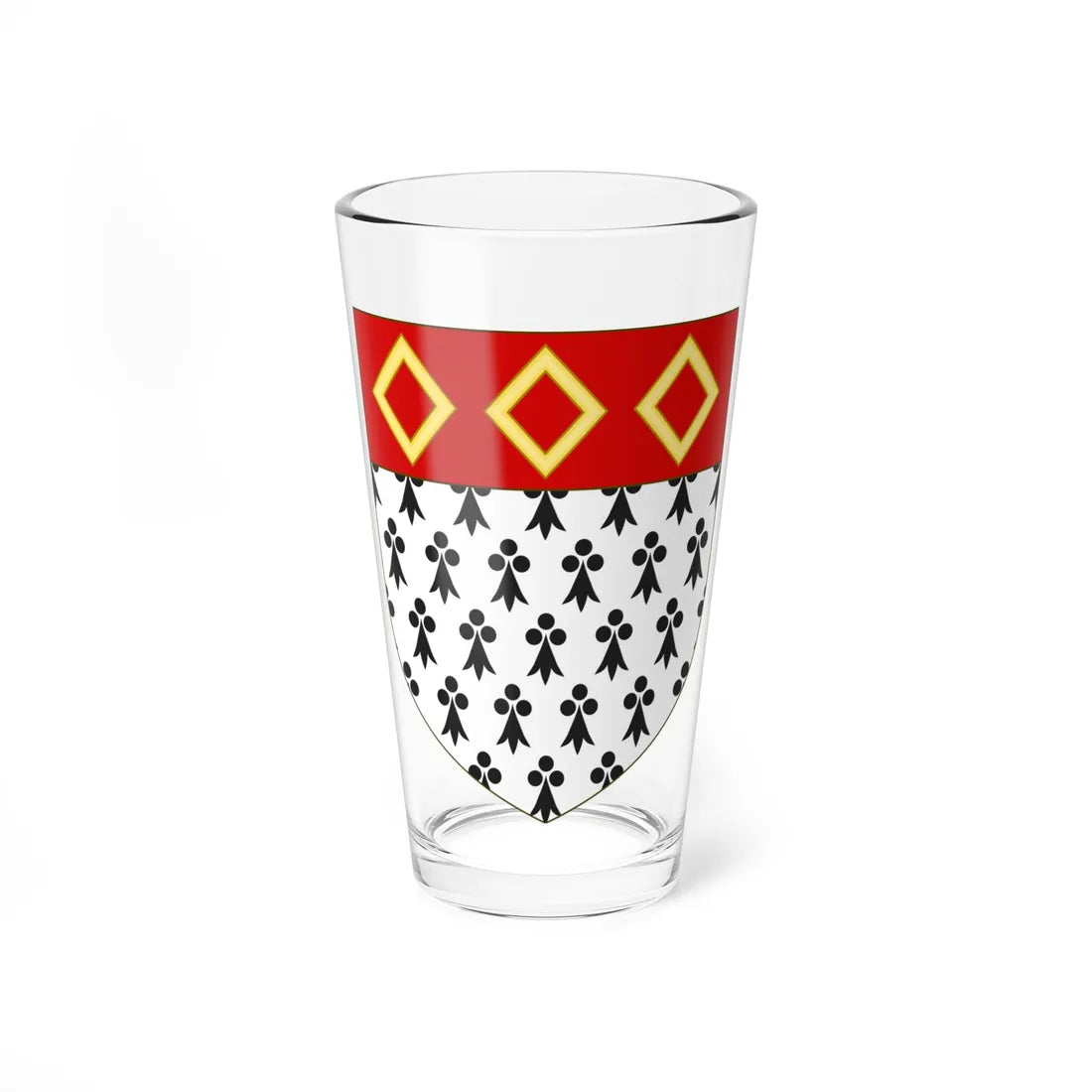 Blason de la famille de Boisboissel (France) (Coat of Arms) Pint Glass 16oz 16oz - Go Mug Yourself
