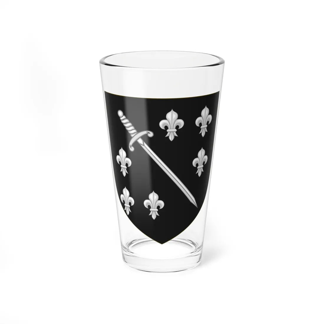 Blason de la famille de Chappedelaine (France) (Coat of Arms) Pint Glass 16oz 16oz - Go Mug Yourself