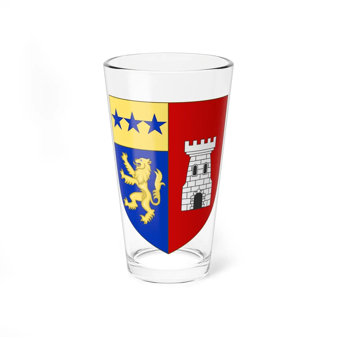 Blason de la famille de Clausel de Coussergues (France) (Coat of Arms) Pint Glass 16oz 16oz - Go Mug Yourself