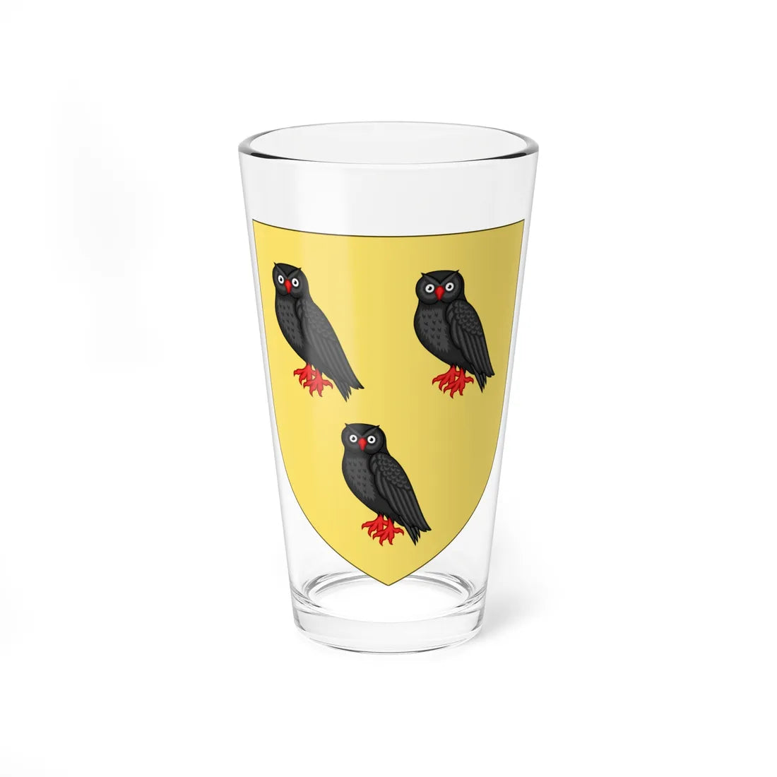 Blason de la famille de Courson (France) (Coat of Arms) Pint Glass 16oz 16oz - Go Mug Yourself