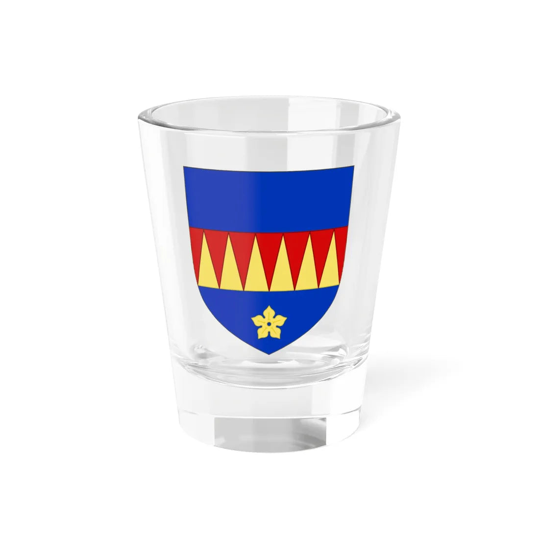 Blason de la famille de Folleville (France) (Coat of Arms) Shot Glass 1.5oz 1.5oz - Go Mug Yourself