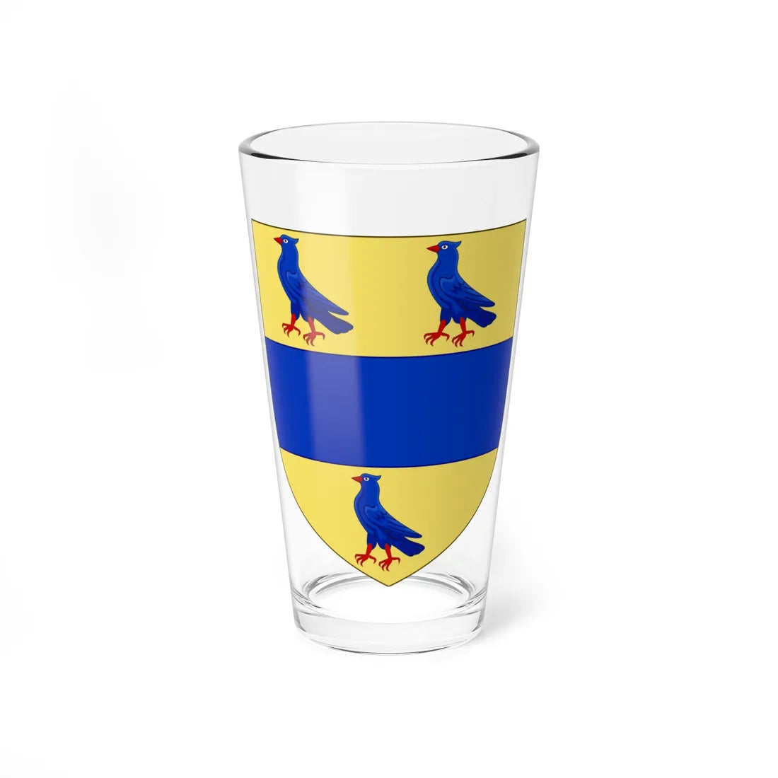 Blason de la famille de Gouzillon (France) (Coat of Arms) Pint Glass 16oz 16oz - Go Mug Yourself