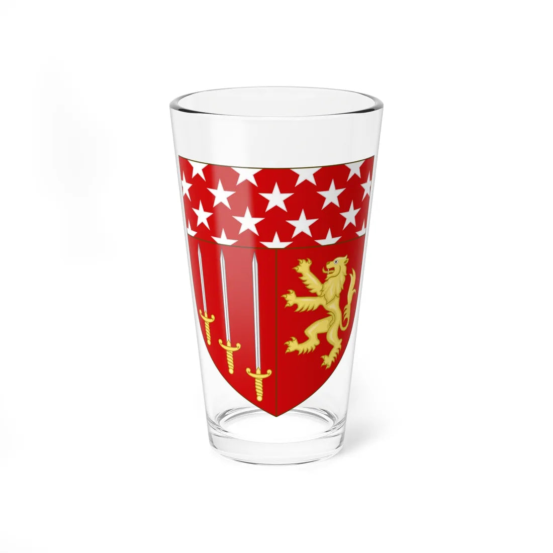 Blason de la famille de Goyon de Feltre (France) (Coat of Arms) Pint Glass 16oz 16oz - Go Mug Yourself