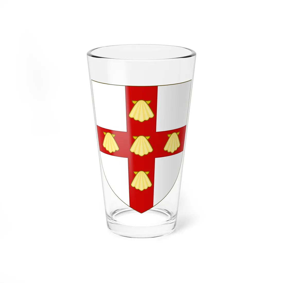 Blason de la famille de Hauteclocque (France) (Coat of Arms) Pint Glass 16oz 16oz - Go Mug Yourself