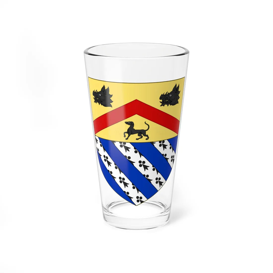 Blason de la famille de Janzé (France) (Coat of Arms) Pint Glass 16oz 16oz - Go Mug Yourself