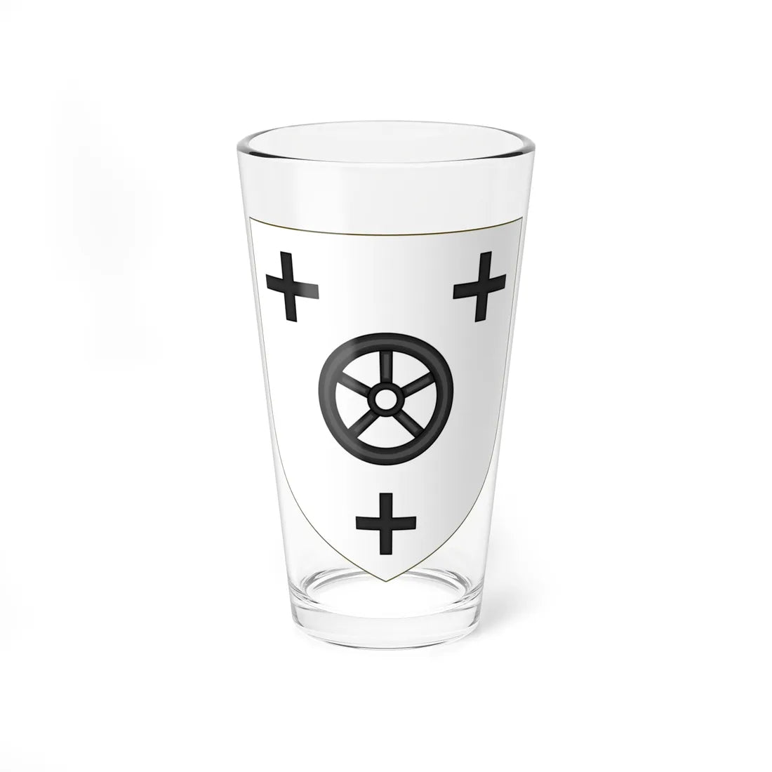 Blason de la famille de Kerouartz (France) (Coat of Arms) Pint Glass 16oz 16oz - Go Mug Yourself