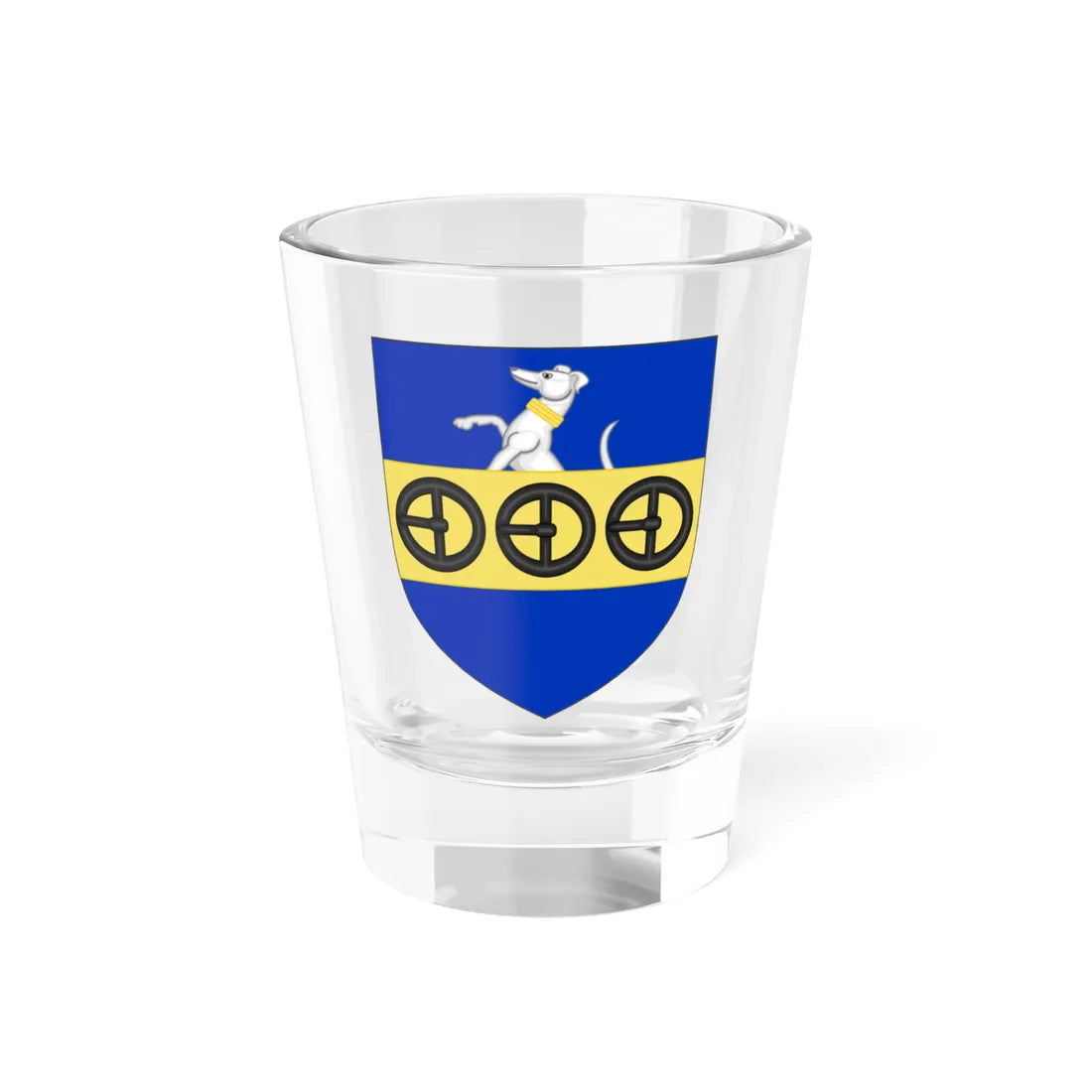 Blason de la famille de Lamarzelle (France) (Coat of Arms) Shot Glass 1.5oz 1.5oz - Go Mug Yourself