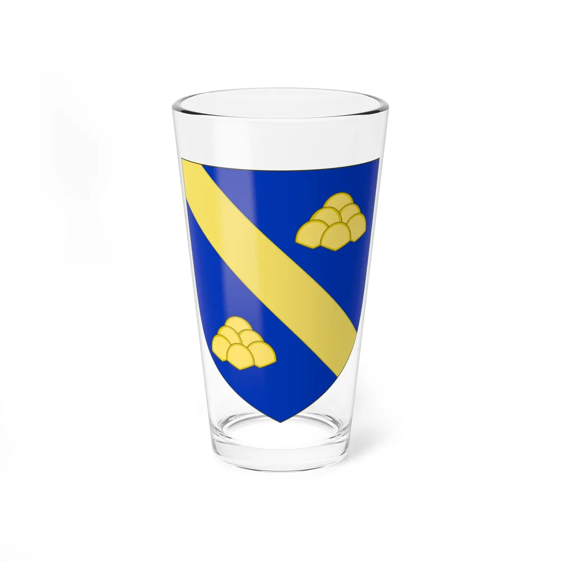 Blason de la famille de Monti de Rezé (France) (Coat of Arms) Pint Glass 16oz 16oz - Go Mug Yourself