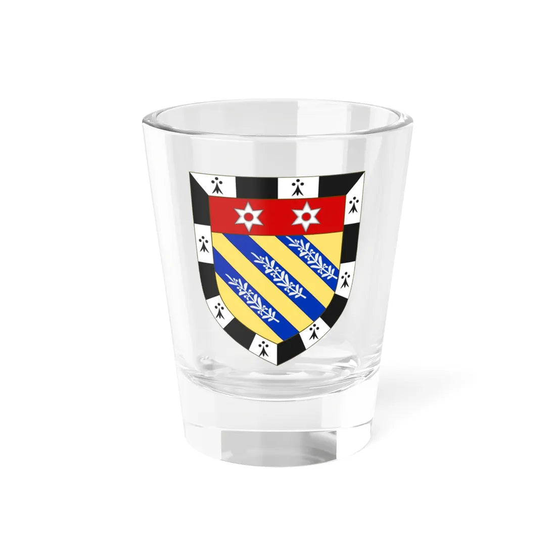 Blason de la famille de Ramel (France) (Coat of Arms) Shot Glass 1.5oz 1.5oz - Go Mug Yourself