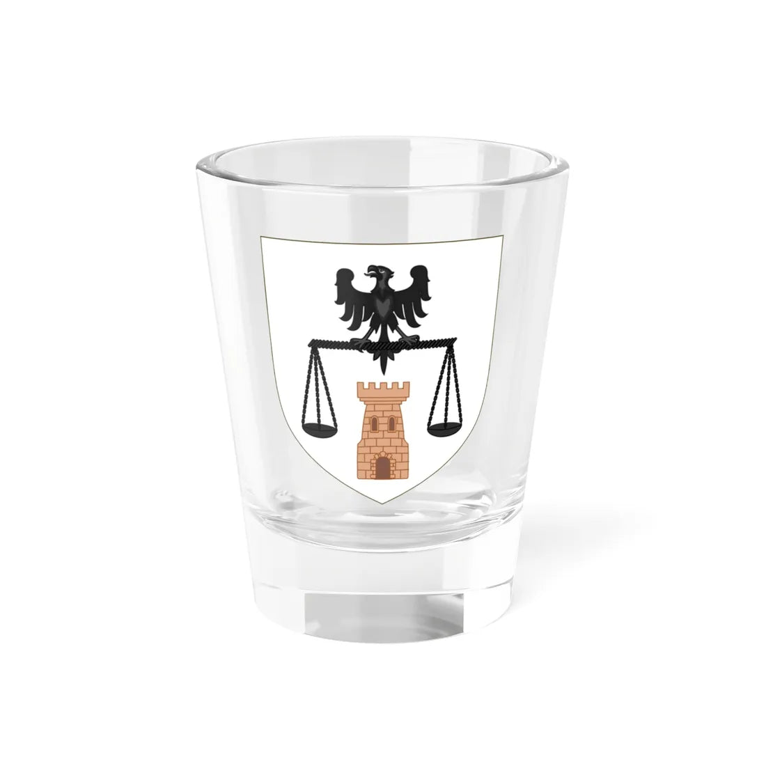 Blason de la famille de Rocca Serra (France) (Coat of Arms) Shot Glass 1.5oz 1.5oz - Go Mug Yourself