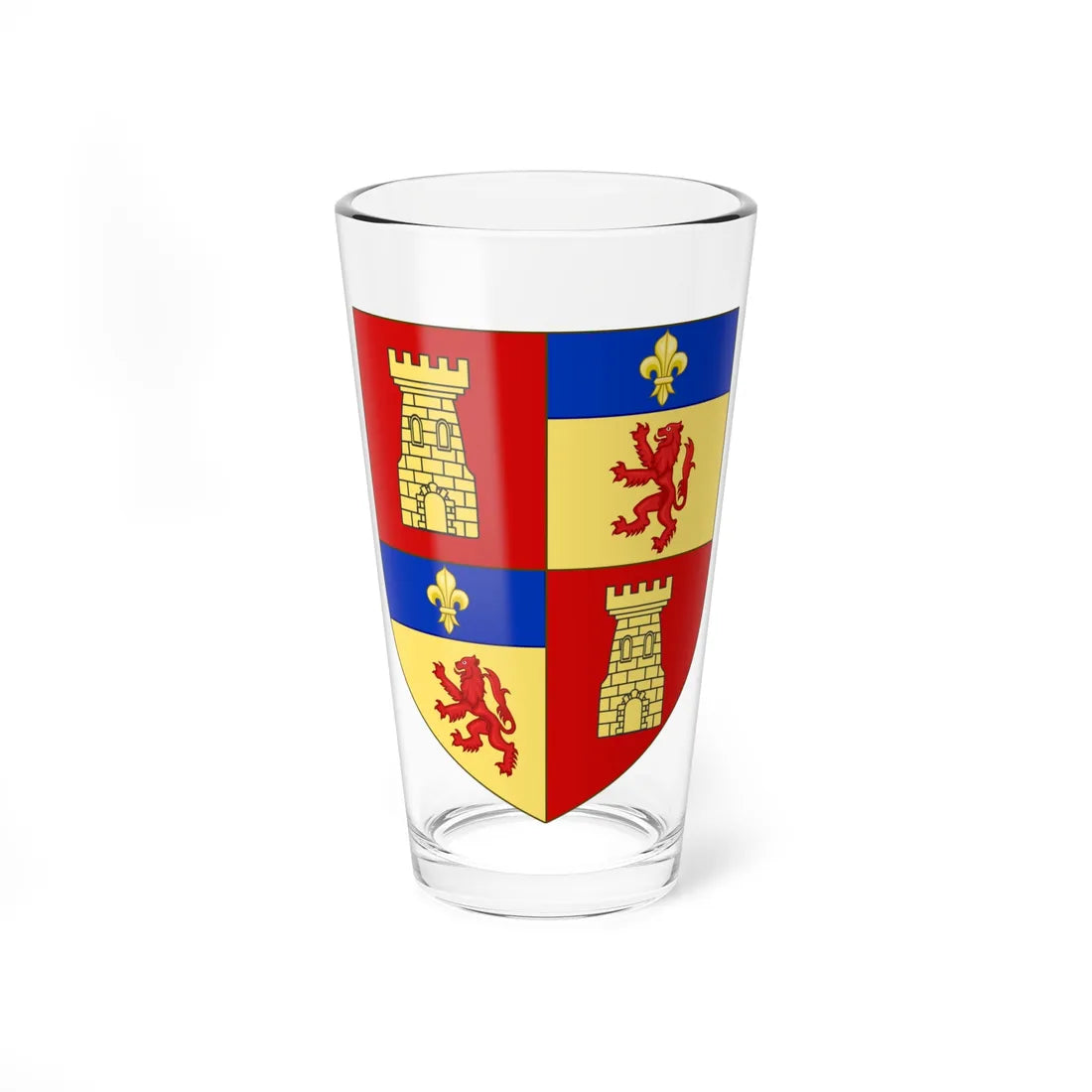 Blason de la famille dOrnano (France) (Coat of Arms) Pint Glass 16oz - Go Mug Yourself