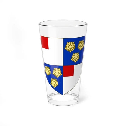 Blason de la famille du Buisson de Courson (France) (Coat of Arms) Pint Glass 16oz 16oz - Go Mug Yourself