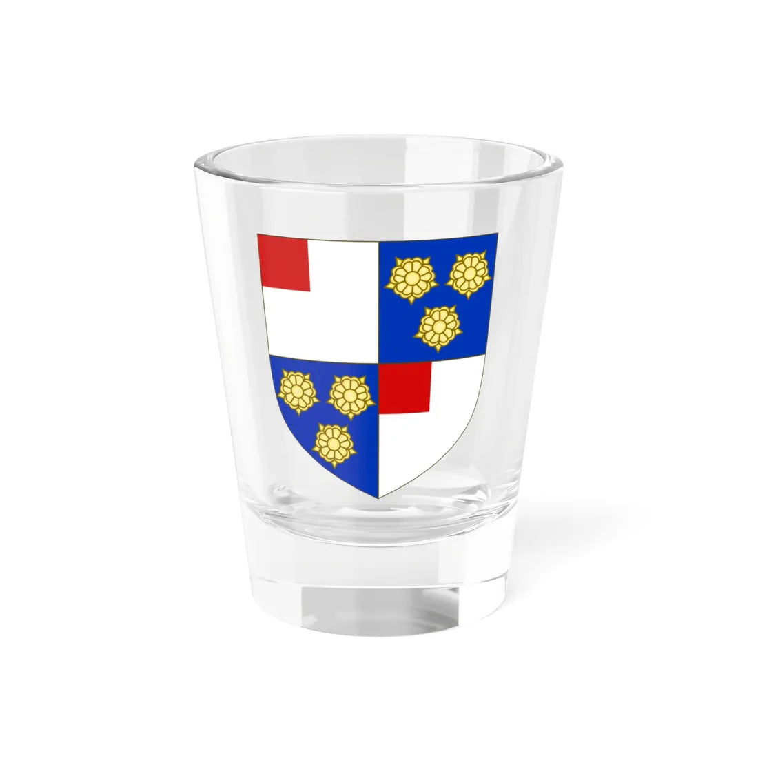Blason de la famille du Buisson de Courson (France) (Coat of Arms) Shot Glass 1.5oz 1.5oz - Go Mug Yourself