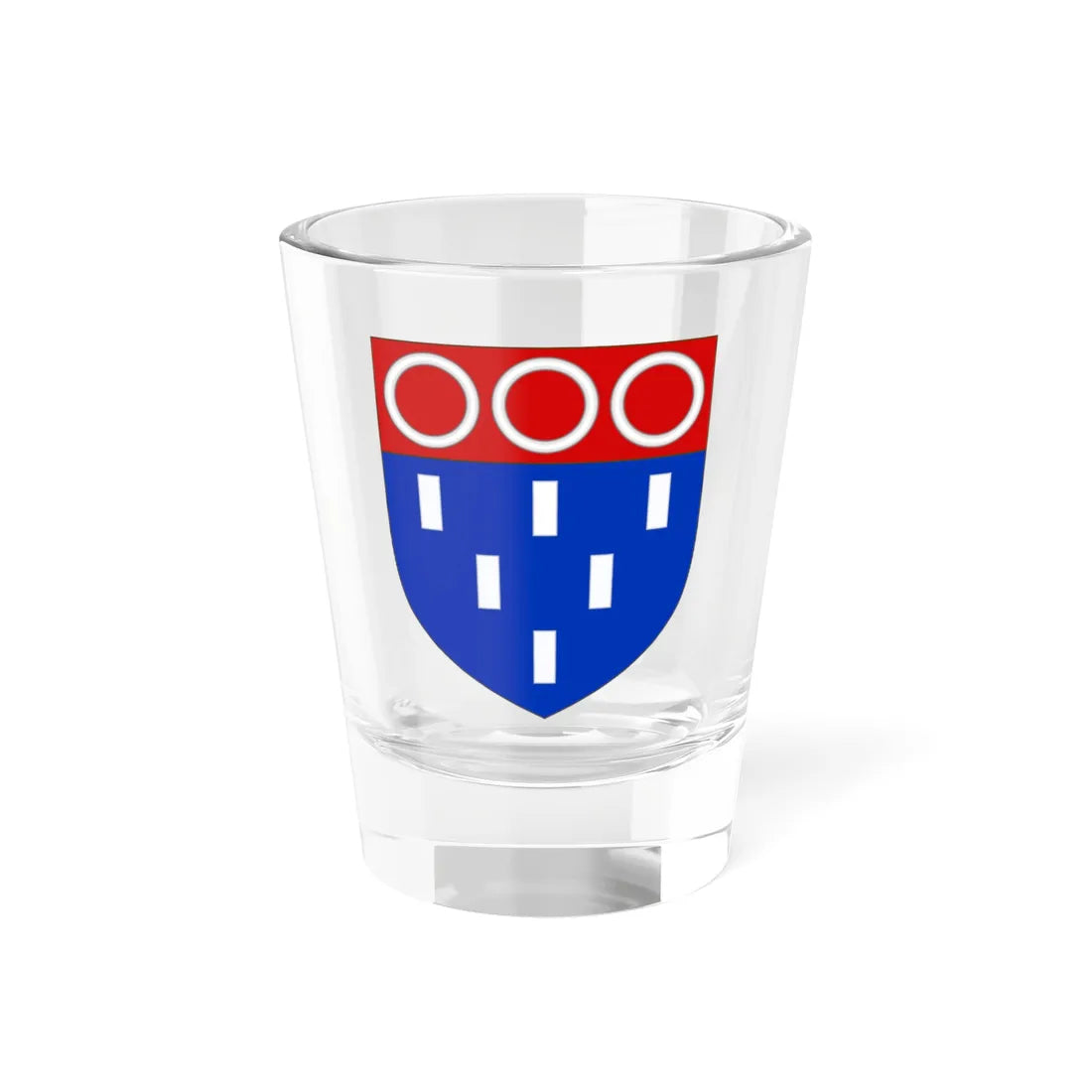 Blason de la famille Ferron de La Ferronnays (France) (Coat of Arms) Shot Glass 1.5oz 1.5oz - Go Mug Yourself