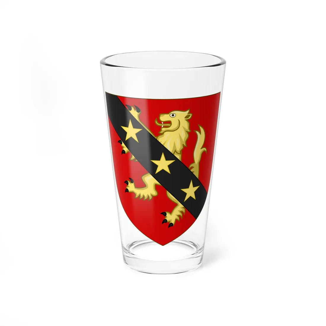 Blason de la famille Hébrard de Veyrinas (France) (Coat of Arms) Pint Glass 16oz 16oz - Go Mug Yourself