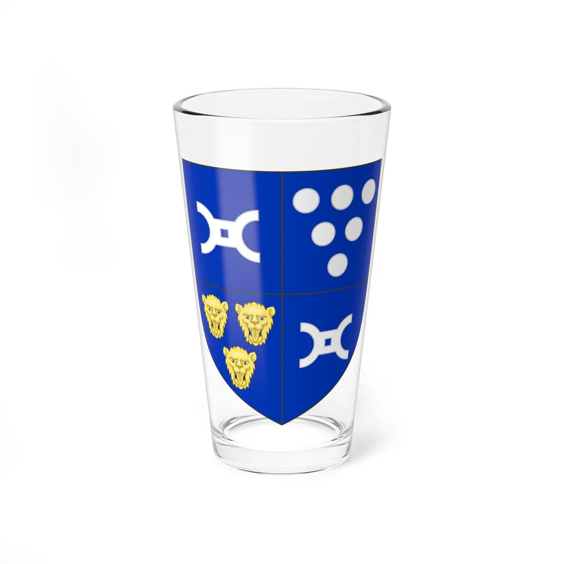 Blason de la famille Jacobé de Haut de Sigy (France) (Coat of Arms) Pint Glass 16oz 16oz - Go Mug Yourself