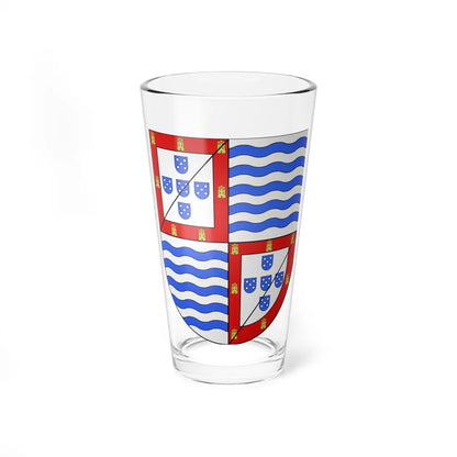 Blason de la famille Lencastre e Távora (Portugal) (Coat of Arms) Pint Glass 16oz 16oz - Go Mug Yourself