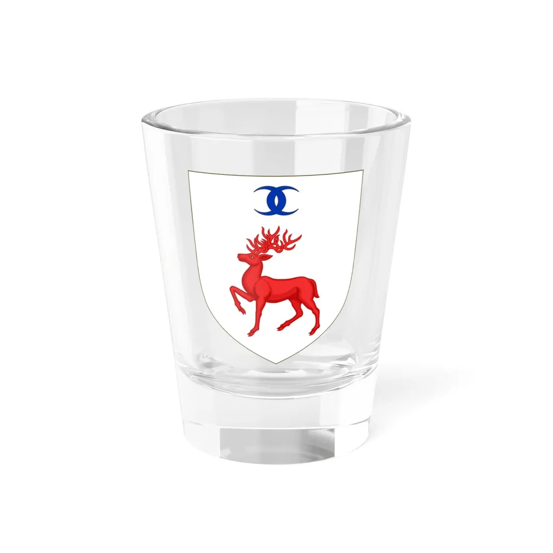 Blason de la famille Penin de La Raudière (France) (Coat of Arms) Shot Glass 1.5oz 1.5oz - Go Mug Yourself