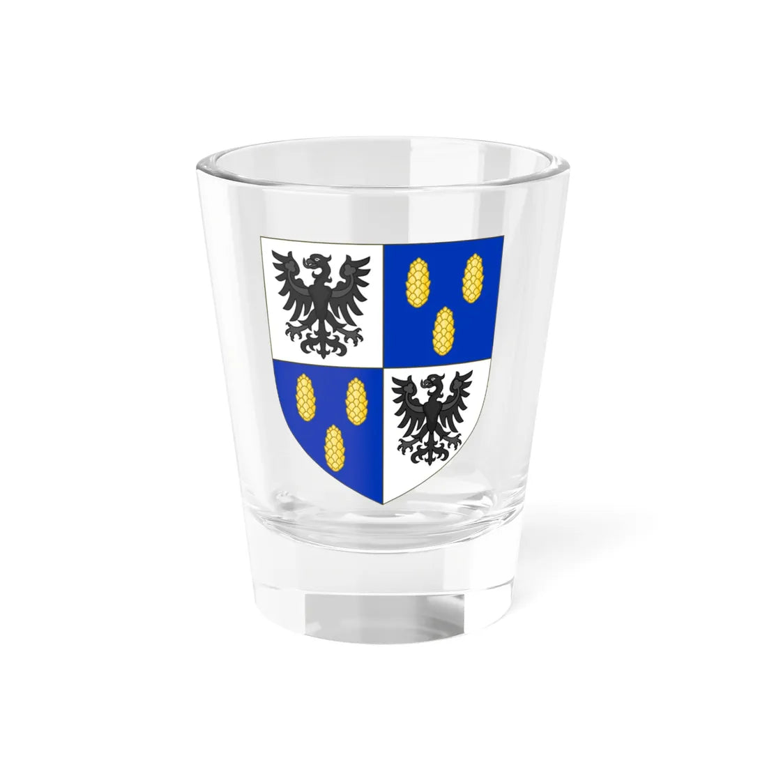 Blason de la famille Pineton de Chambrun (France) (Coat of Arms) Shot Glass 1.5oz 1.5oz - Go Mug Yourself