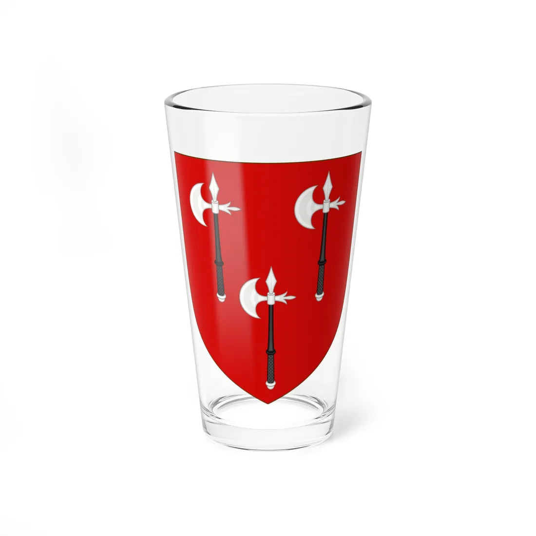 Blason de la famille Poictevin (France) (Coat of Arms) Pint Glass 16oz 16oz - Go Mug Yourself