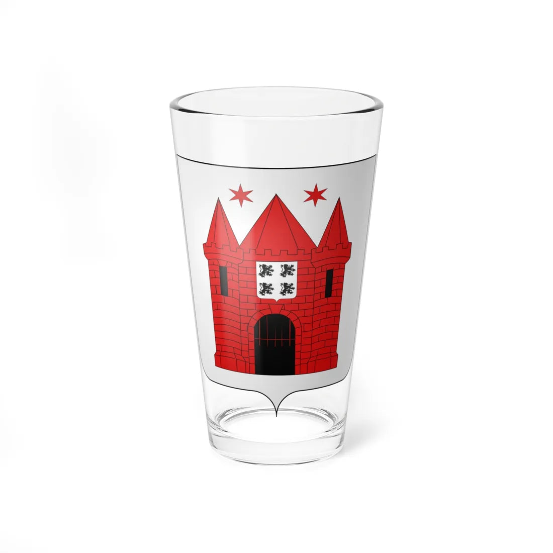 Blason de Marche-en-Famenne (Belgium) (Coat of Arms) Pint Glass 16oz 16oz - Go Mug Yourself