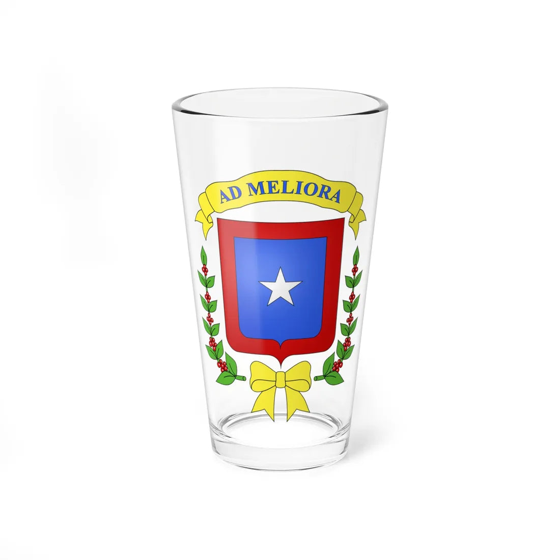 Blason de San José Costa Rica (Costa Rica) (Coat of Arms) Pint Glass 16oz 16oz - Go Mug Yourself