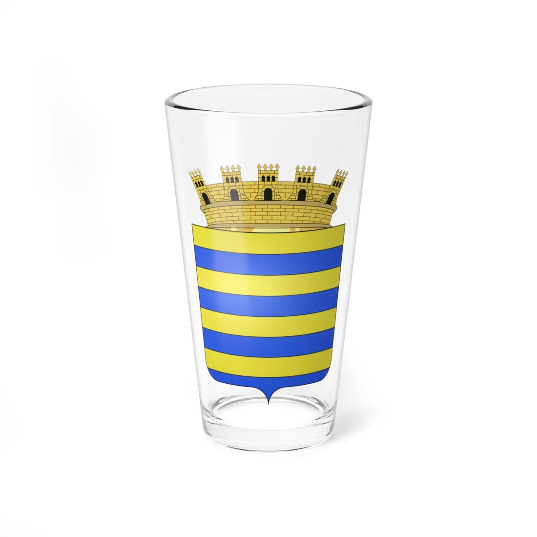 Blason Diksmuide (Belgium) (Coat of Arms) Pint Glass 16oz 16oz - Go Mug Yourself