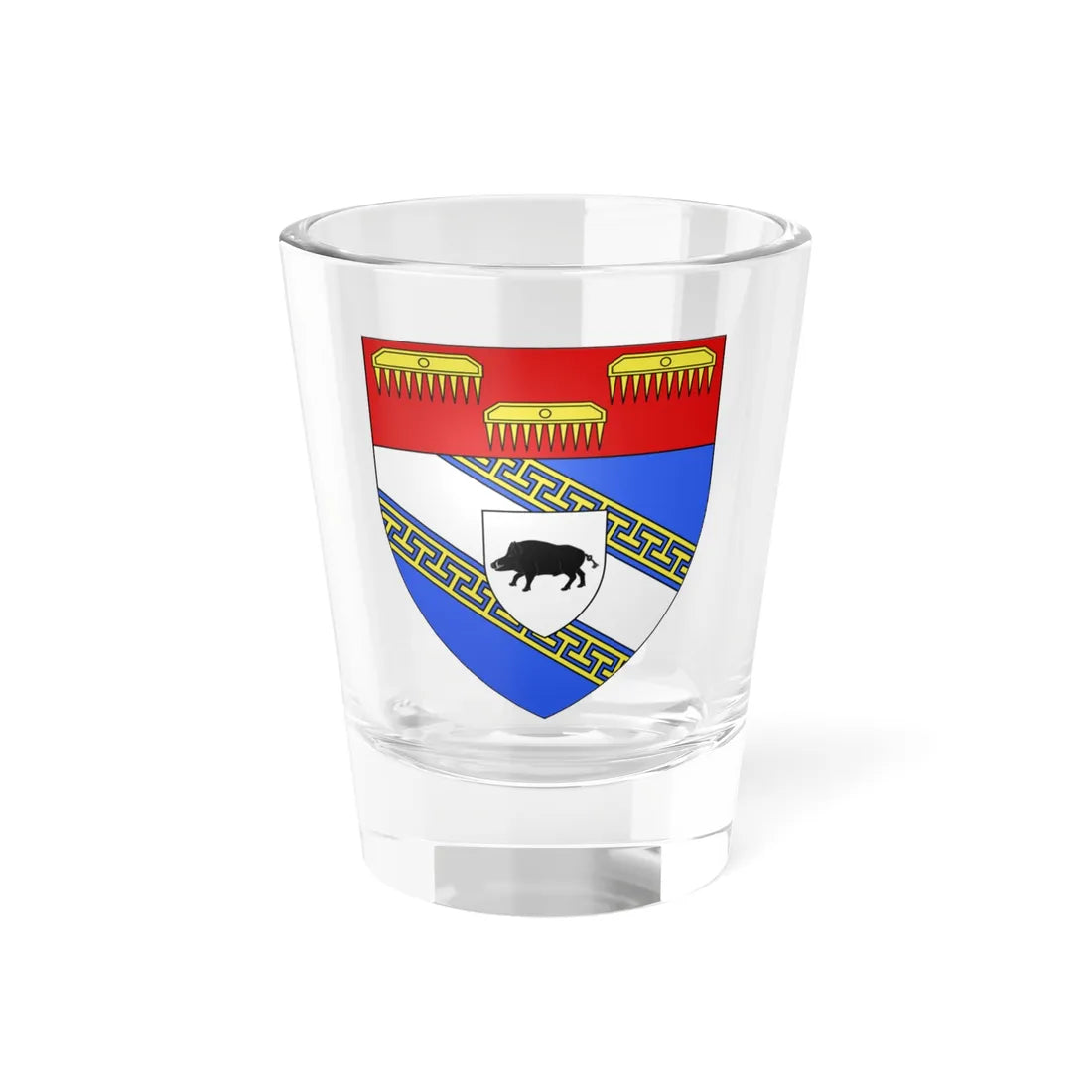 Blason département fr Ardennes (France) (Coat of Arms) Shot Glass 1.5oz 1.5oz - Go Mug Yourself
