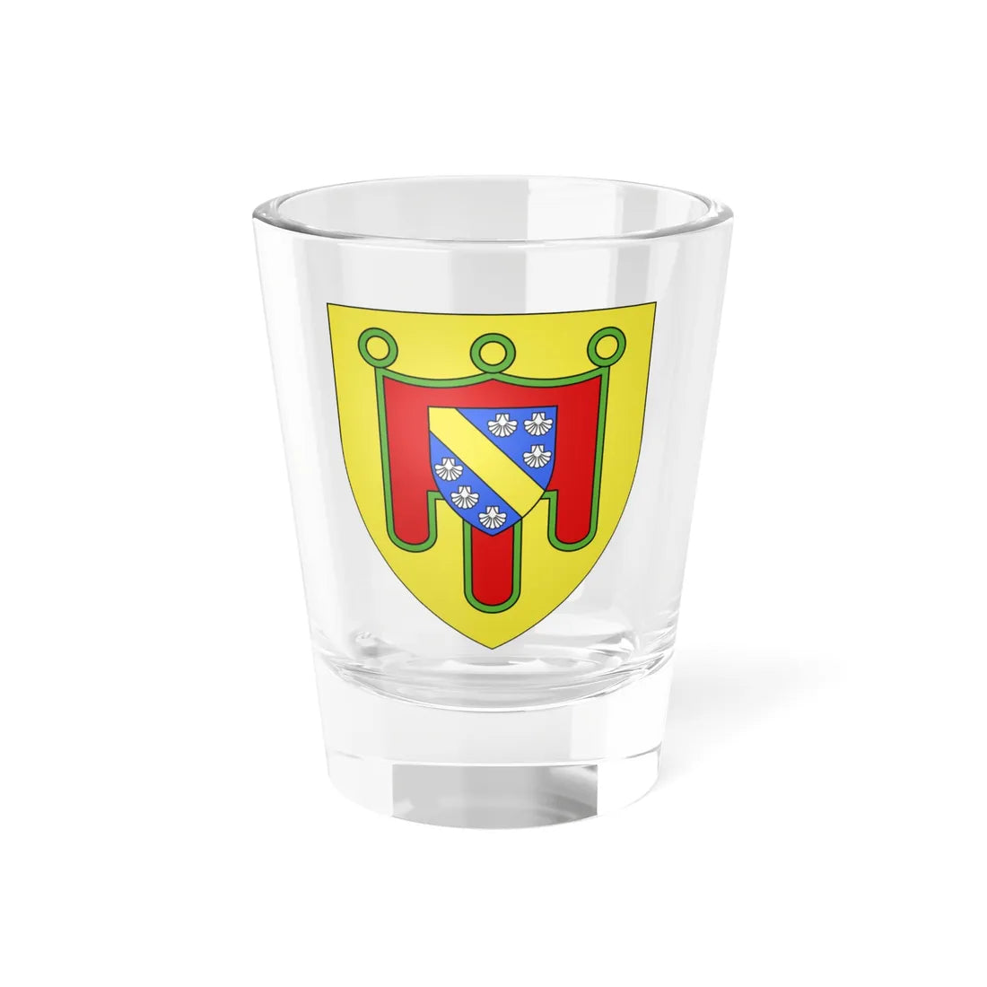 Blason département fr Cantal (France) (Coat of Arms) Shot Glass 1.5oz 1.5oz - Go Mug Yourself