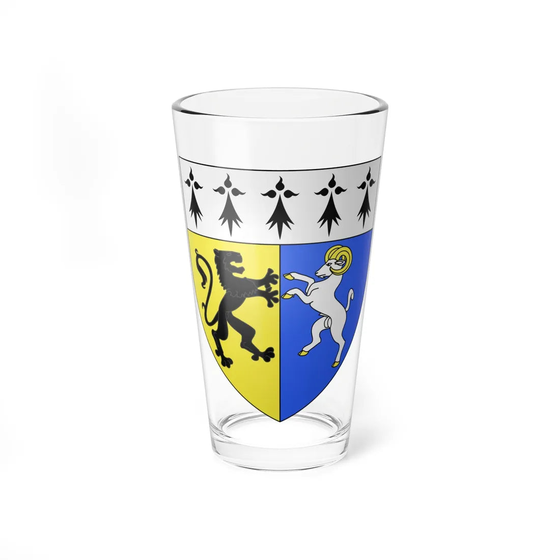Blason département fr Finistère (France) (Coat of Arms) Pint Glass 16oz 16oz - Go Mug Yourself