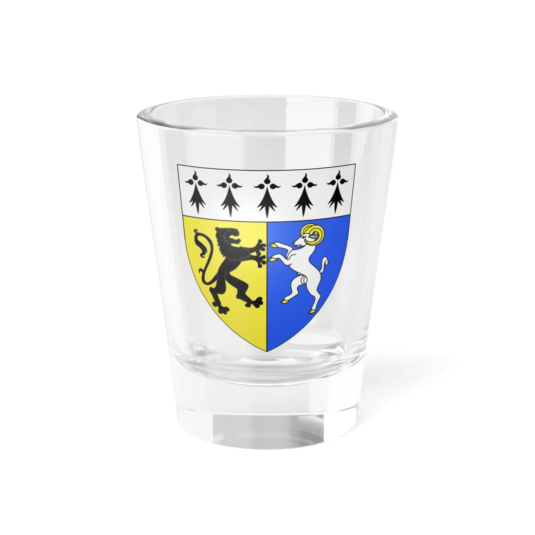 Blason département fr Finistère (France) (Coat of Arms) Shot Glass 1.5oz 1.5oz - Go Mug Yourself