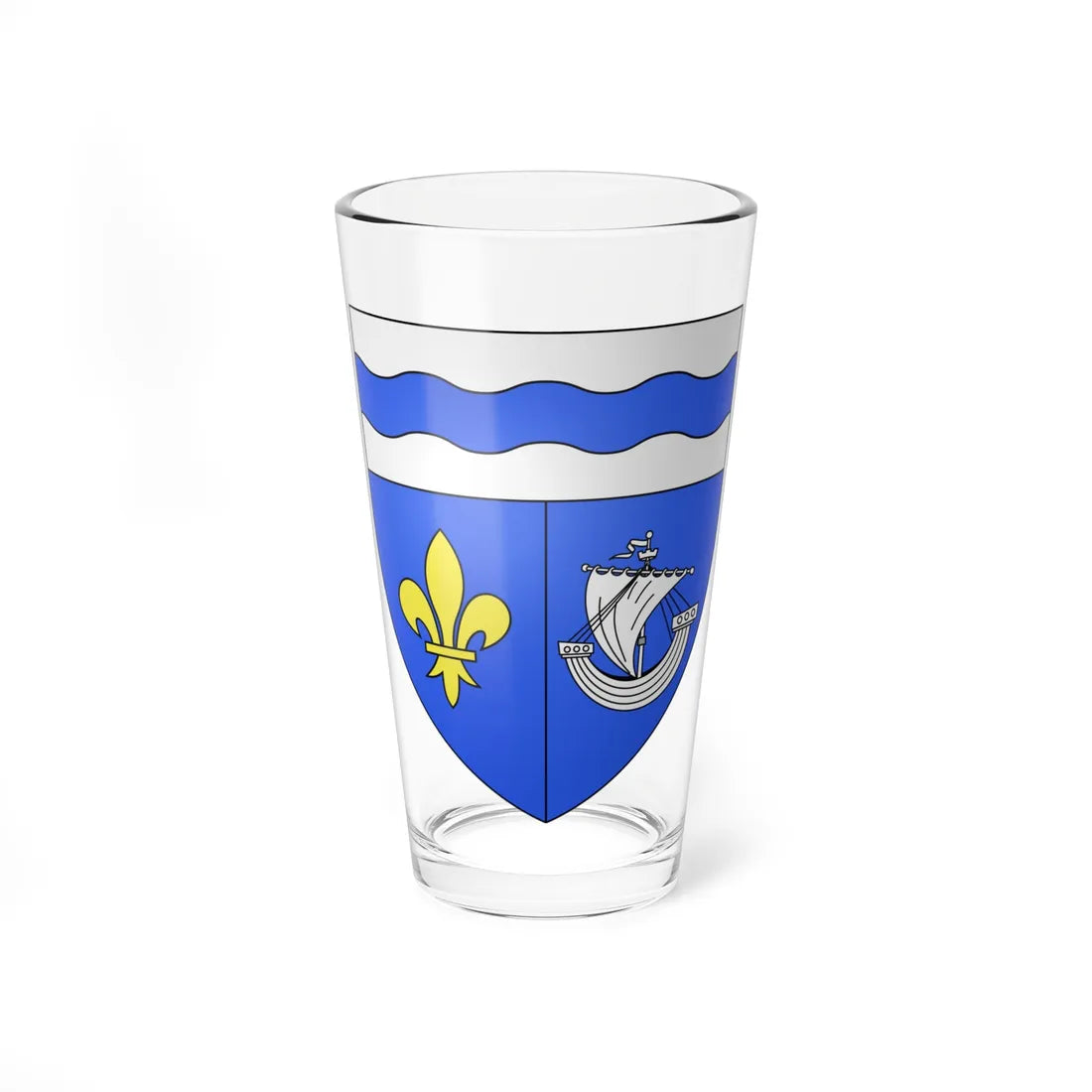 Blason département fr Hauts-de-Seine (France) (Coat of Arms) Pint Glass 16oz 16oz - Go Mug Yourself