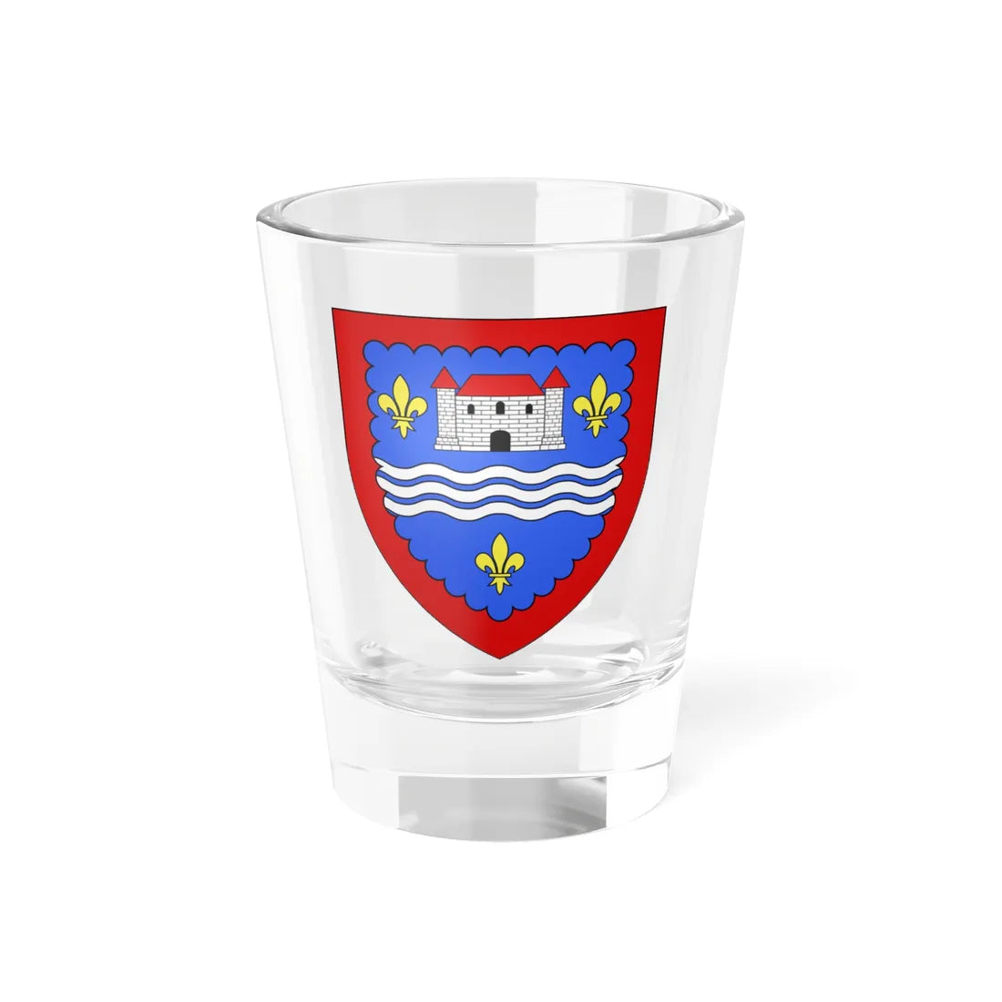 Blason département fr Indre (France) (Coat of Arms) Shot Glass 1.5oz 1.5oz - Go Mug Yourself
