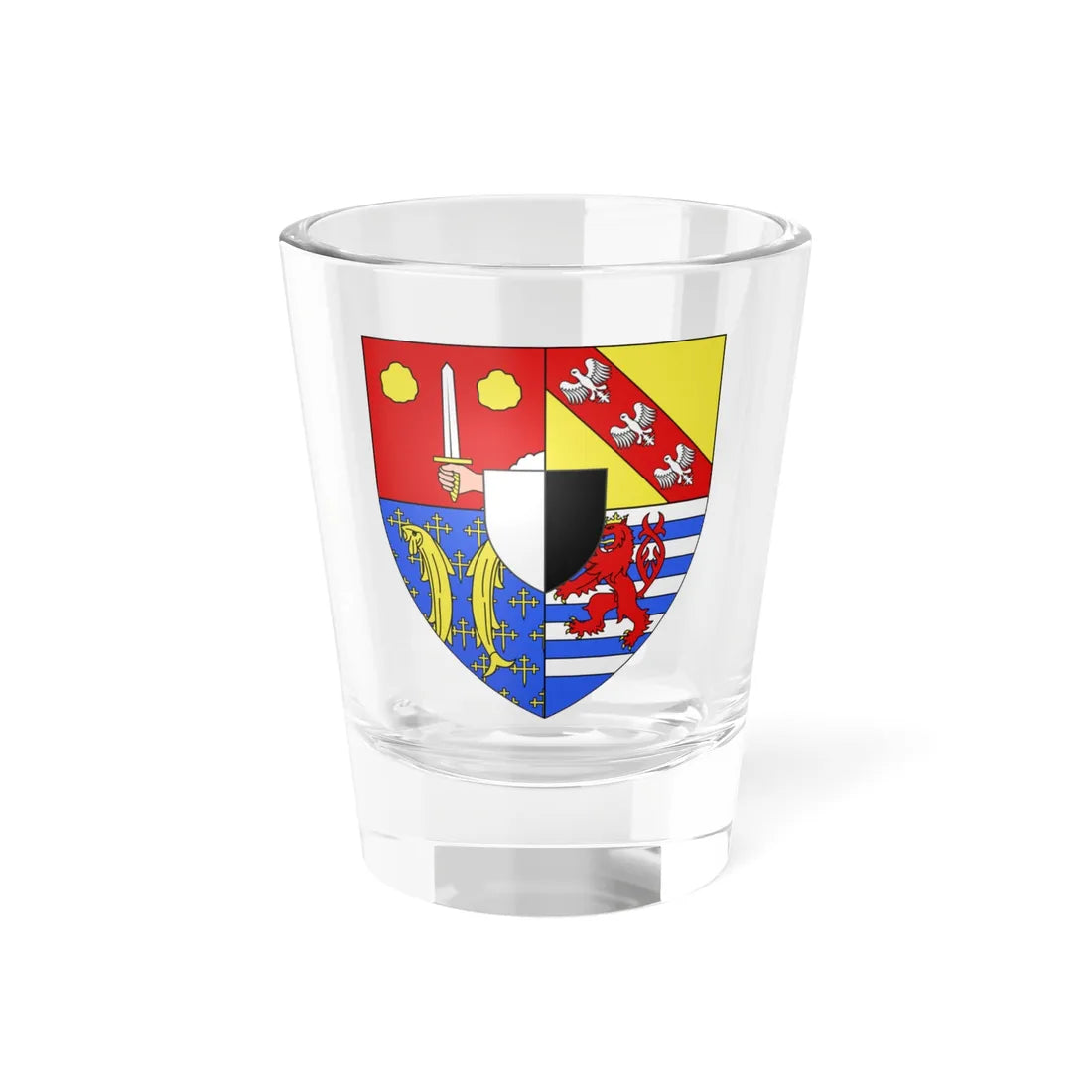 Blason département fr Moselle (France) (Coat of Arms) Shot Glass 1.5oz 1.5oz - Go Mug Yourself