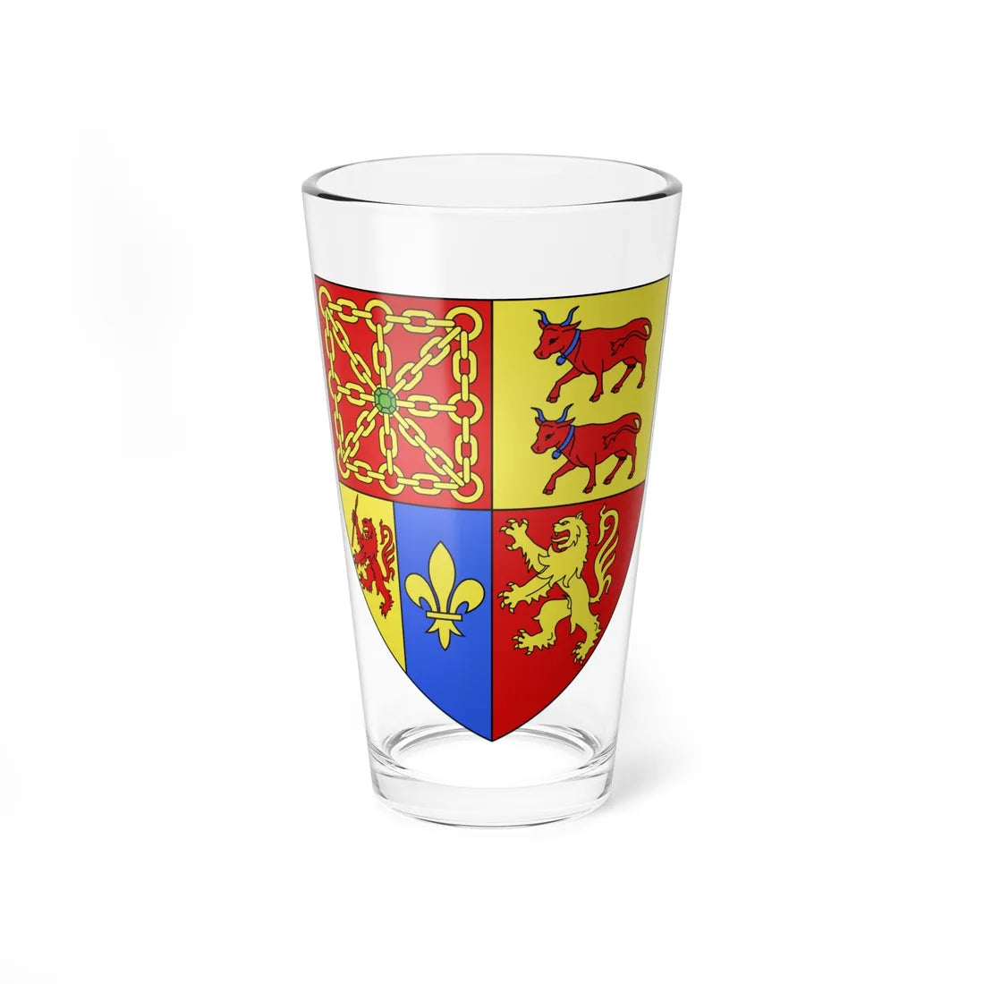 Blason département fr Pyrénées-Atlantiques (France) (Coat of Arms) Pint Glass 16oz 16oz - Go Mug Yourself