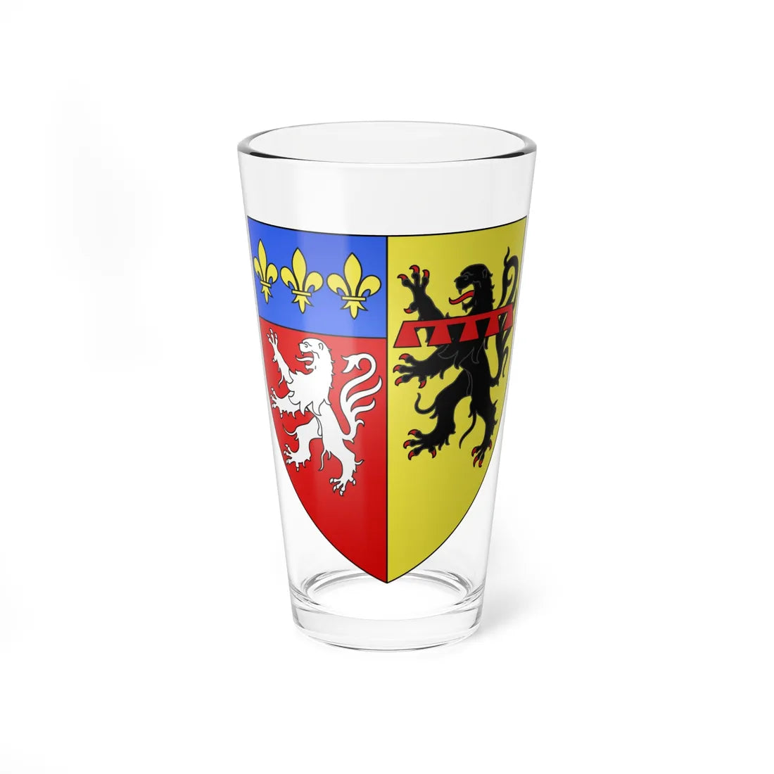 Blason département fr Rhône (France) (Coat of Arms) Pint Glass 16oz 16oz - Go Mug Yourself