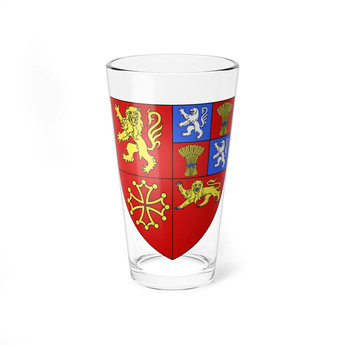 Blason département fr Tarn-et-Garonne (France) (Coat of Arms) Pint Glass 16oz 16oz - Go Mug Yourself